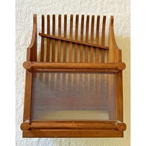 Vintage Handmade Mass. Wooden Cranberry Rocker Scoop Rake w Insert Primitive